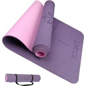 Yoga mats for home workout. Non slip yoga mat with strap. Thick yoga mats